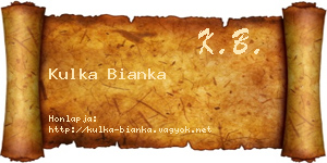 Kulka Bianka névjegykártya